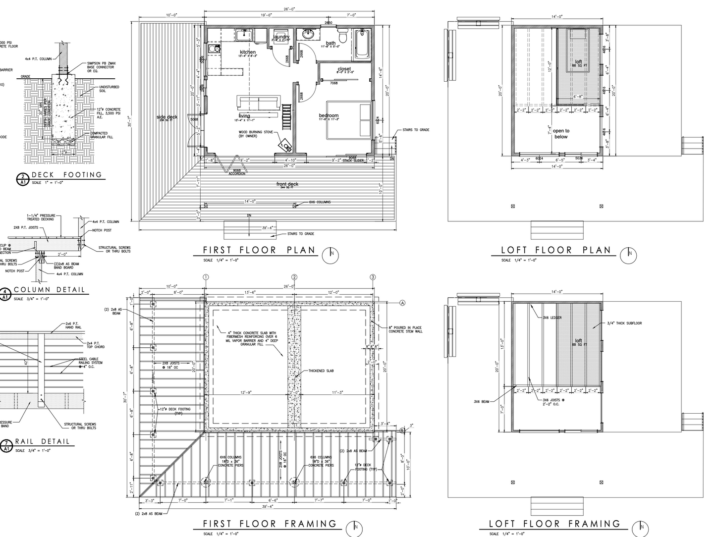 Redwood Cabin Plans 2 Bedroom