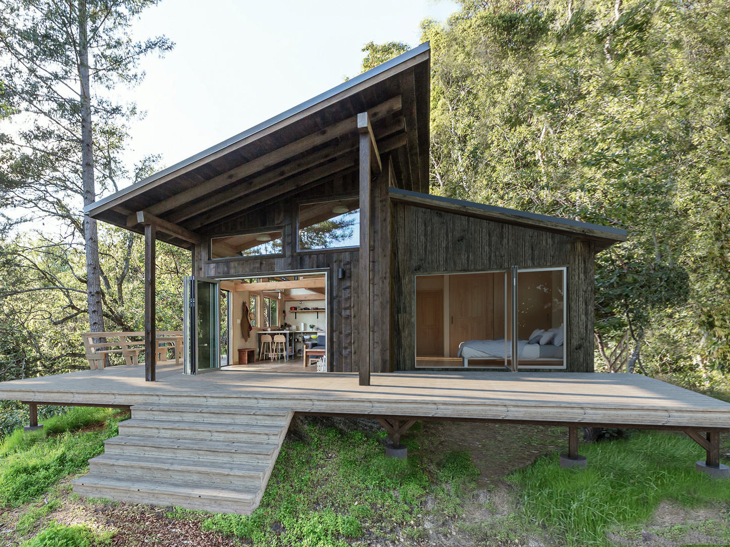 Redwood Cabin Plans 2 Bed, 1 Bath