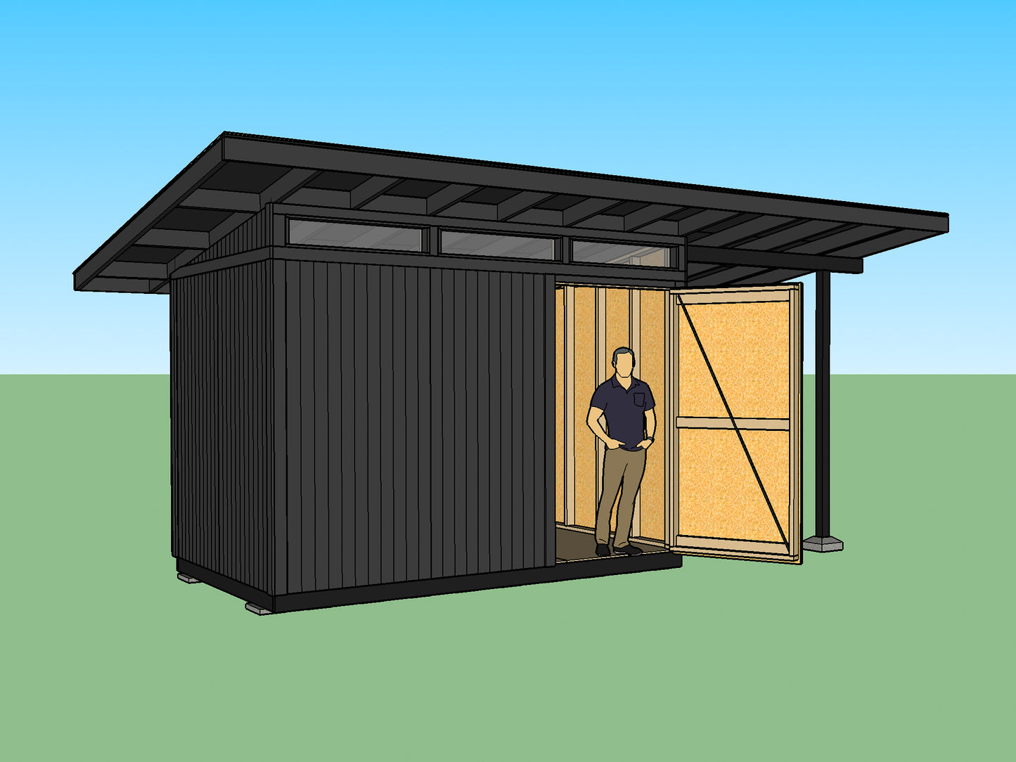 Modern Shed Plans - 8X12, 10X12, 8X20 feet