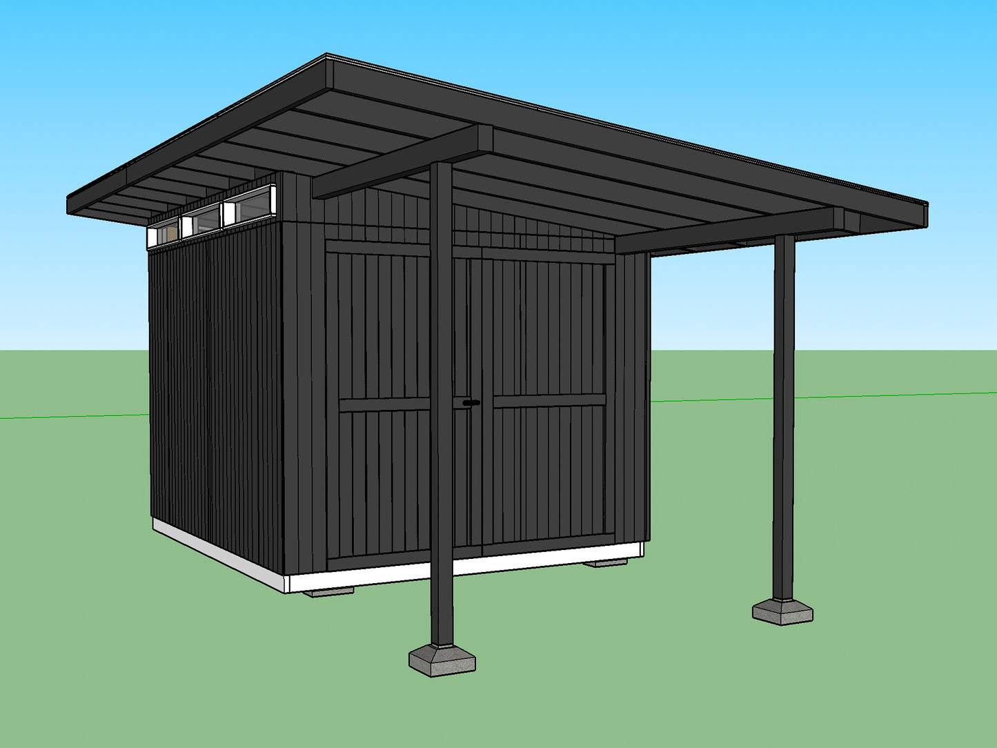 Modern Shed Plans - 8X12, 10X12, 8X20 feet